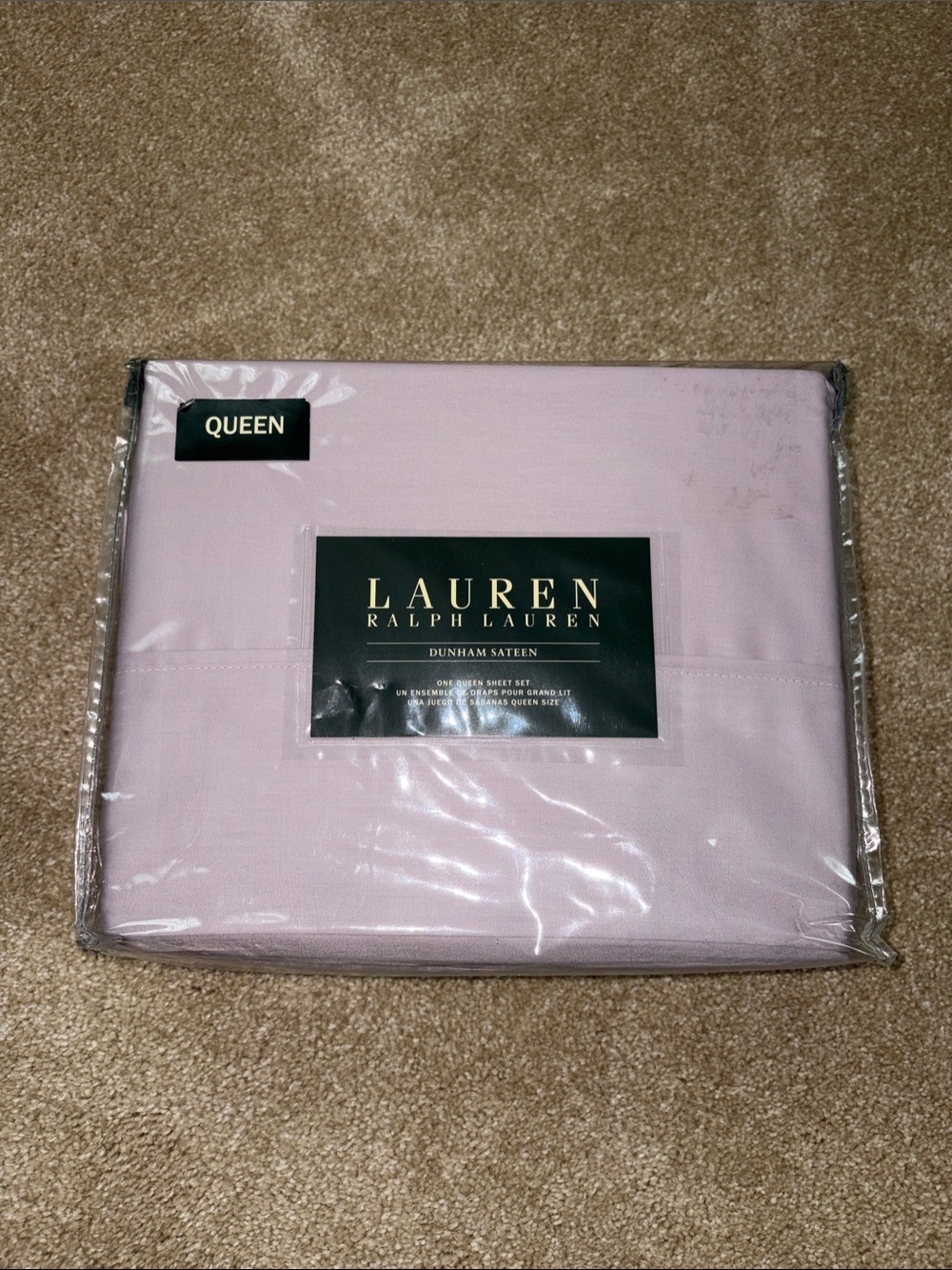Lauren Ralph Lauren Lilac Queen Sheet Set in Clear Case